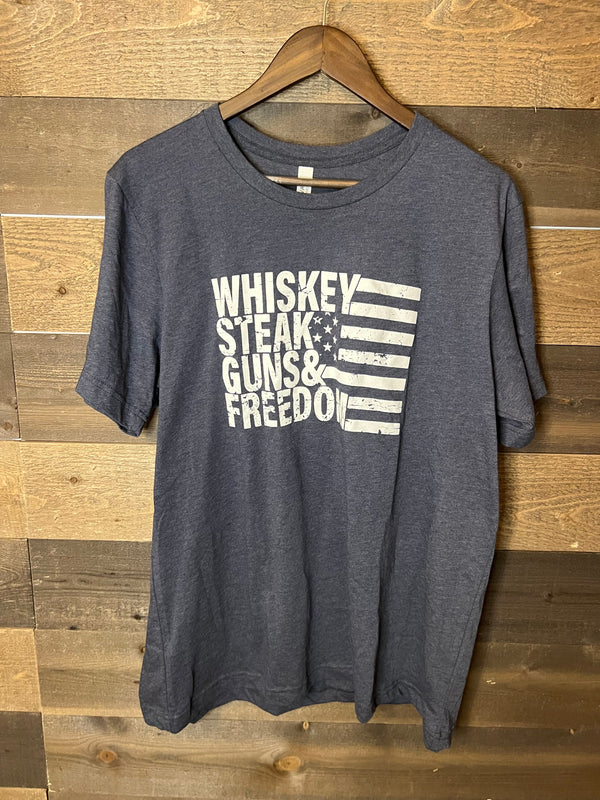 Whiskey, Steaks, Guns & Freedom Tee