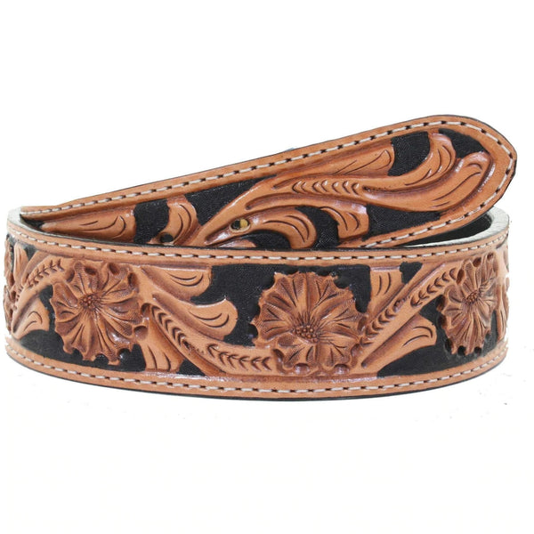 Floral Tooled Tapered Belt Double J Saddlery