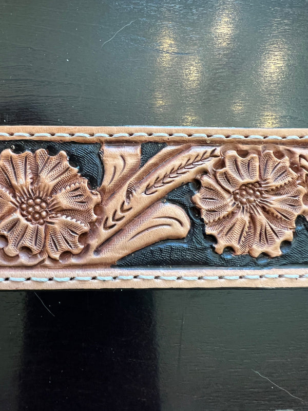 Floral Tooled Tapered Belt Double J Saddlery