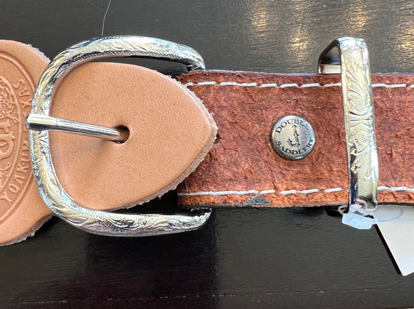 Leather Chestnut Rough Out Beaded Belt Double J Saddlery