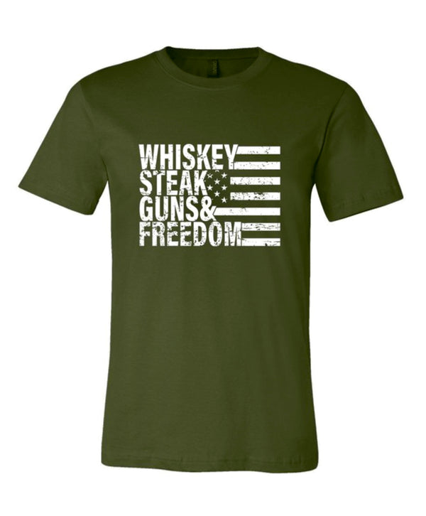 Whiskey, Steaks, Guns & Freedom Tee